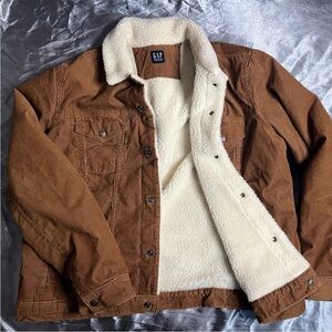 GAP Men's Tan Sherpa-Lined Jacket